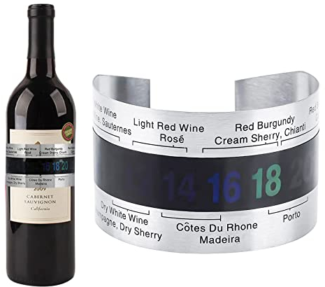 DMZK 1 Pezzi Temperatura del Vino,Termometro per Vino Termometro LCD,per Vino Rosso per Birra Vino per Homebrewing Champagne e Whisky