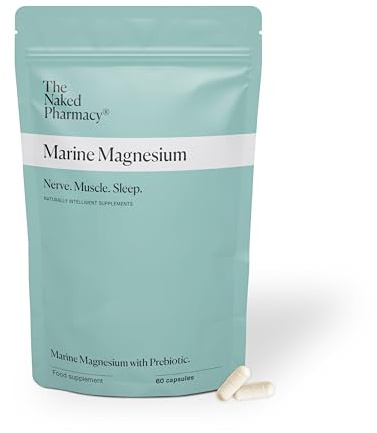 The Naked Pharmacy | Marine Magnesium | Sleep & Nerve/Muscle | Natural Supplements with Prebiotic Baobab | High Strength | No Additives | Vegan | 60 Capsules