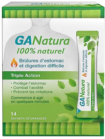 GANatura - Naturel - Brûlures d'estomac et digestion difficile - 14 Sachets - Format Pratique
