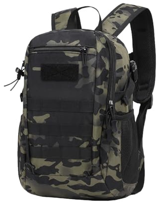 Sac à Dos Tactique pour Homme 15 Litres Sac de jour Système Molle Randonnée marche cyclisme d'école étanche Sac ordinateur portable pour les sports Et Camping Sac À Dos Pour De Plein Air Trekking