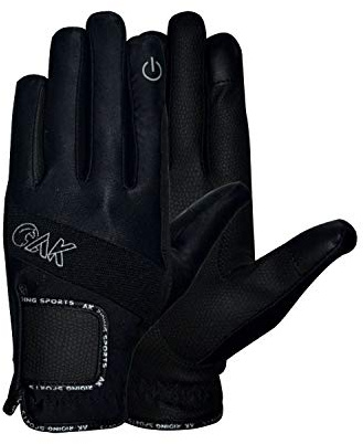 AK Embossed Champion Grip Horse Riding Gloves – Touchscreen Compatible Equestrian Gloves for Men & Women – Non-Slip, Breathable, Durable Riding Gloves AKRS-8044 (Black, L)