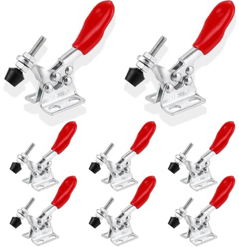 8 Pièces Sauterelle, Pince à Genouillère, Pince Horizontale à Serrage Rapide, Verrou de Pince, Pince Horizontale Antidérapante pour le Soudage, les Opérations Mécaniques