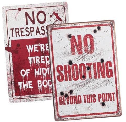 BCOATH 2piezas Cartel De Advertencia De Hierro Para Exterior Señal Rústica Resistente Para Jardín y Área