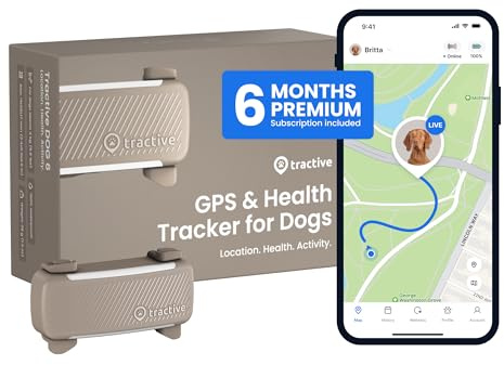 Tractive Smart Dog GPS Tracker with 6 Month Subscription | Live Pet Tracker with Virtual Fence | Vital Signs Monitoring of Heart & Respiratory Rate | Bark Monitoring | Dog Collar Attachment (Brown)