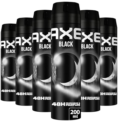 AXE - Déodorant Homme Spray - Black - 48h non-stop frais - Parfum baies noires et bois de cèdre - lot 6x200ml