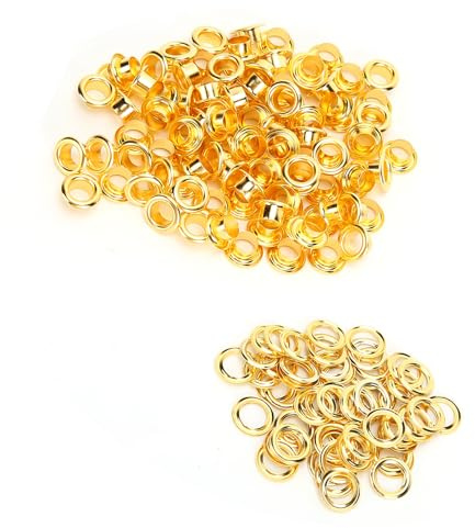 Chaussures de 6 Mm Rivets Grommemet pour Fabrication de Bricolage - 200pcs en Laiton Accessoires Trous Creux en Laiton pour les Ceintures, les Sacs, Articles Cuir et Plus