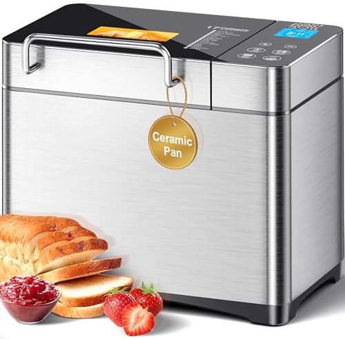KEEPEEZ 2LB 17 in 1 in acciaio inox con contenitore per frutta e frutta, stampo in ceramica antiaderente e pannello touch digitale, 3 misure, 3 colori, set di riserva e manutenzione