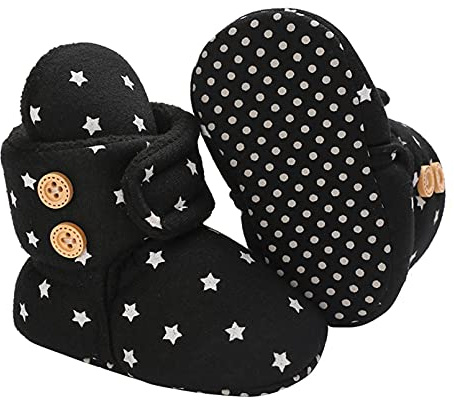 Stivaletti Neonato, Stivaletti Bambine Stivali Invernali per Neonato Unisex Scarpe Primi Passi Bambina Inverno Caldo Fondo Morbido Carina Stivali Anti Scivolo Stivali 0-18 Mesi (Y_Nero, 12_Months)