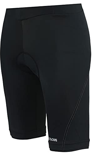 Airtracks Short de cyclisme fonctionnel pour femme Comfort Line - Short de cyclisme court - Rembourrage 3D Coolmax - Respirant - Protection UV - Réflecteurs, Noir , XL