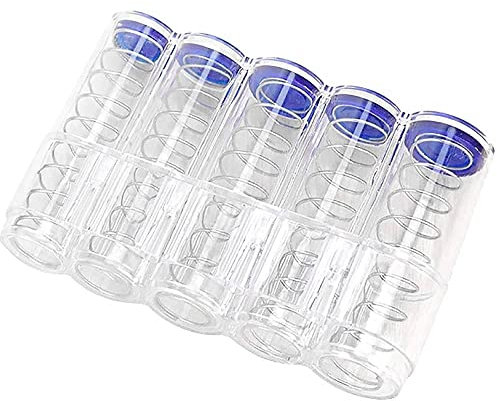 Kompakter Münzhalter mit 5 Münzen-Sortierer, geeignet für Kellner, Taxi, Bus, Verkäufer im Vergnügungspark, Straßenhändler, Kunststoff, transparent