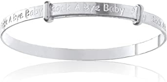 Pulsera de plata de ley 925 con mensaje inspirador, para bebé, niño, mujer, plata de ley 925, Medium, Plata de ley