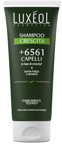 LUXÉOL - Shampoo Crescita Capelli - Forza e Densità - +6561 Capelli In Fase di Crescita* - Clinicamente Testato - 86% di Ingredienti di Origine Naturale - Uomo/Donna - Prodotto In Francia - 200ml