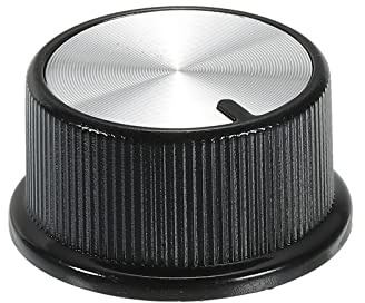 QUARKZMAN potentiometer knopp ABS gitarr knapp för 6 mm D typ våg elgitarr förstärkare stereosystem volym ljud 180° vridknapp svart silver 1 st