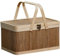 Lckiioy Bambuskorb Bambus Picknickkorb mit Deckel Handheld Snacks Brot Aufbewahrungskorb