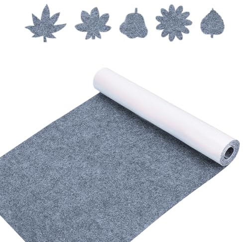 EUBSWA 220x40cm Feutre auto-adhésif pour partie adhésive arrière, feuilles de feutre pour doublures de boîtes de bricolage, cadres photo, pieds de chaises, 1mm d'épaisseur (gris clair)
