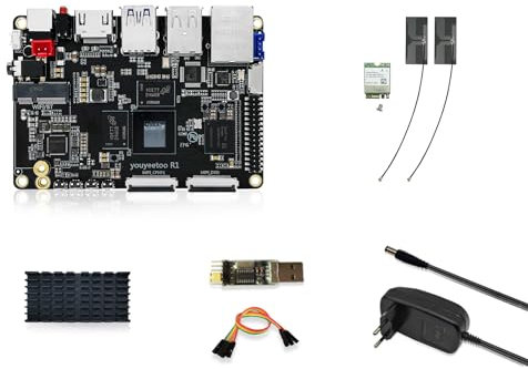 youyeetoo R1 Single Board Computer -Basic Rockchip RK3588S -8K Display -Unterstützung HDMI 2.1, SATA 3.0, PCIe 2.0 SSD, USB Host x5, NFC -AIoT/NAS -Android 13/Debian (8GB RAM+64GB eMMC(WiFi Kit))