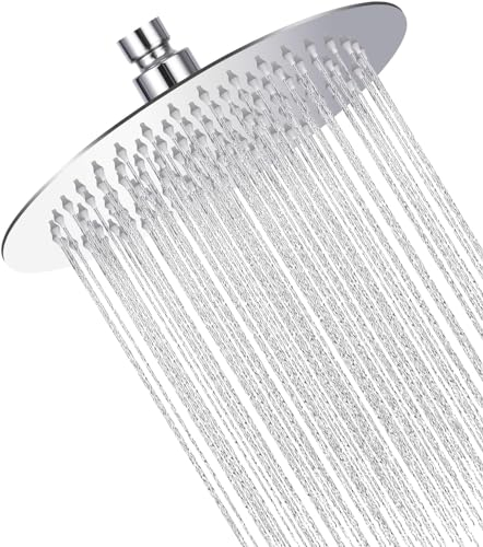 10 Zoll Duschkopf Regendusche, Regendusche, Duschkopf Edelstahl 304, Polierter Spiegeleffekt, Verstellbarer Duschkopf, Kann an der Wand Oder Decke Montiert Werden