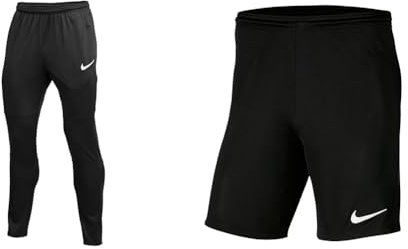 Nike Herren Hose Dry Park 20, Black/Black/White, S, BV6877-010 & Herren Shorts Dry Park III, Black/White, S, BV6855-010