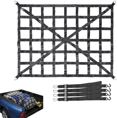 Chaies Red de Carga Resistente de 4 x 4 Pulgadas, Red de Carga Que se extiende hasta 30,5 x 45,7 cm para camión, camioneta, Remolque, Maletero,