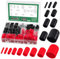 Keadic 312 Stück 9 Verschiedene Größen Vinyl Gummi Endkappen Sortiment Kits, Flexible End Caps Rubber Bolt Covers Caps, schwarz und rot Flexible Schrauben Abdeckungen Kappen