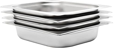 BOWEKAM Home & Garden-Gastronorm Containers 4 pcs GN 1/2 65 mm Stainless Steel-Furniture Choice