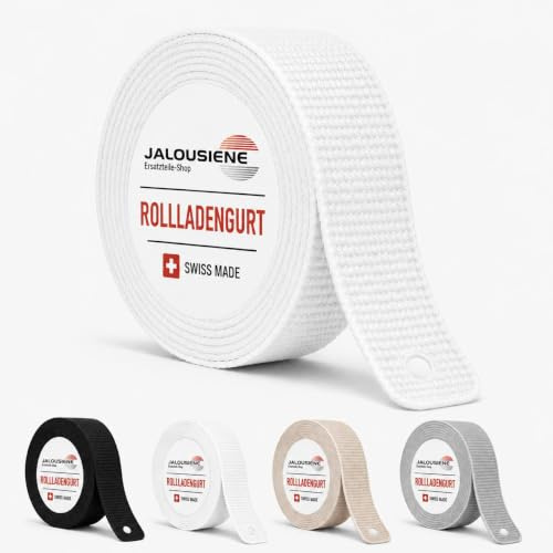 Jalousiene Roller Shutter Strap White 23 mm - 7 m - Heavy Duty Replacement Webbing for Windows & Doors - Tear-Resistant, UV-Resistant & Perfect Fit - Ideal for DIY R & Professionals
