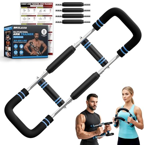 Upgraded Twister Arm Trainer for Men and Women, 33-120lb Adjustable Chest Expander Body Strength Fitness Equipment with 4 Springs & Training Poster for Home Fitness, Forearm and Upper Body Strength