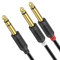 J&D 6.35 mm to 2 x 6.35 mm Cavo, Oro-Placcato [Serie AudioWave] Cavo Jack Splitter a Y 6.35mm 1/4 TRS Stereo a Doppio 6.35mm 1/4 TS Mono Insert Cavo Patch Cord Per Altoparlante, Amplificatore, 1.8M