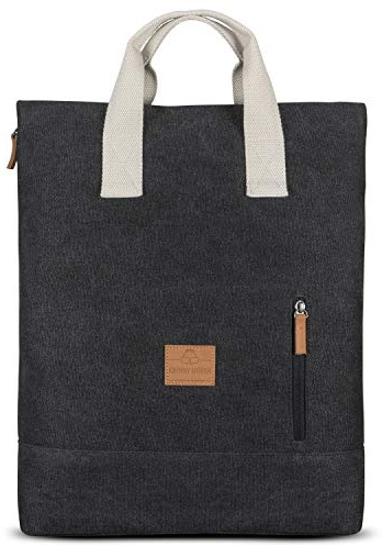 Johnny Urban Mochila Mujer y Hombre Antracita Sam Mochilas Modernas De Lona de Algodón para la Uni, Oficina, Instituto u Ocio - Bolso Morral con Compartimento para Portátil e Impermeable