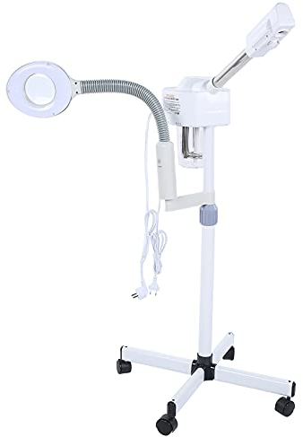 2 in 1 Vaporizzatore Facciale, Sauna facciale a vapore con Lampada d'ingrandimento 5X,Thermal Spa Facial sauna Mist vapore cura della pelle con Stativo regolabile per ESTETICA Bellezza
