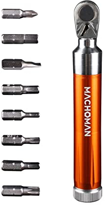 MACHOMAN RCW209 9 Piezas, Juego de destornilladores e trinquete transformadas con puntas