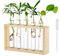 Modern Blumenvase Kleine Vasen Deko Set Vintage Glas Reagenzgläser Für Blumen Mit Ständer Holz Propagation Station Für Tischdeko Wohnzimmer Outdoor Taufe Geburtstag Hydroponik