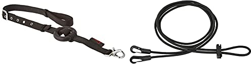 Kerbl 323599 Ausbindezügel, schwarz, Größe Pony, 2 Stücke & 323600 Halsverlängerer, schwarz