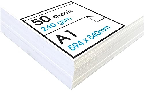 Artway Studio - A1 Gemischte Medien Papier - Ideal für Multimedia-Anwendungen - 240gsm – A1 (50 Blätter), weiß