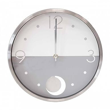 BRANDANI Orologio da parete SPLIT Argento e Bianco 51891 con Pendolo
