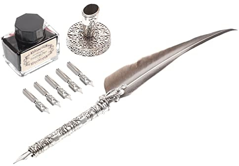 AOKWAWALIY 1 jeu de stylos à encre vintage - Décoration vitrail - Pour stylo à encre professionnelle - à - Cristal - - Plume - Année - Cuivre - Bureau