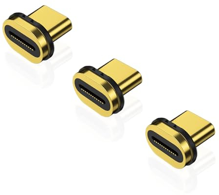 IVIVTOR Adattatore Magnetico USB C - 3 Pezzi 40 Gbps Trasferimento Dati - Tipo C Magnetico Connettore Per Laptop Tablet Telefono