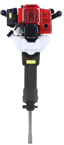 MEHOOSPVN Abbruchhammer Benzin, Stemmhammer Meißelhammer mit 2,5PS, 2-Takt Motor, 52ccm, 700-1500 Schläge/Min, 1700W Elektroabbruchhammer 20-55 Joule, Inkl 30x390mm Spitzmeißel, Flachmeißel Werkzeug