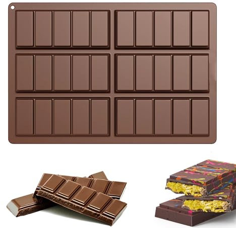 DHWEKU Molde Chocolate Profundo,Molde Silicona Chocolate Dubai, Moldes Silicona Barra de Chocolate para Caramelo de Praliné de Chocolate, Molde Turron