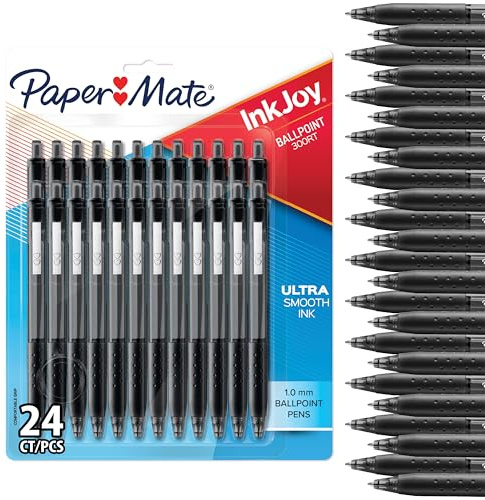 Paper Mate InkJoy 300RT Retractable Ballpoint Pens | Medium Point (1.0mm) | Black Ink | 24 Count