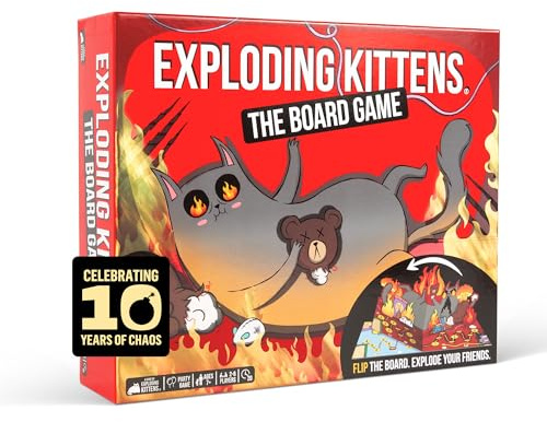 Exploding Kittens: The Board Game - The Action Packed Party Game to Celebrate 10th Birthday - 2-6 Players Aged 7+ - Great for Adults, Teens, Collectors, Kids
