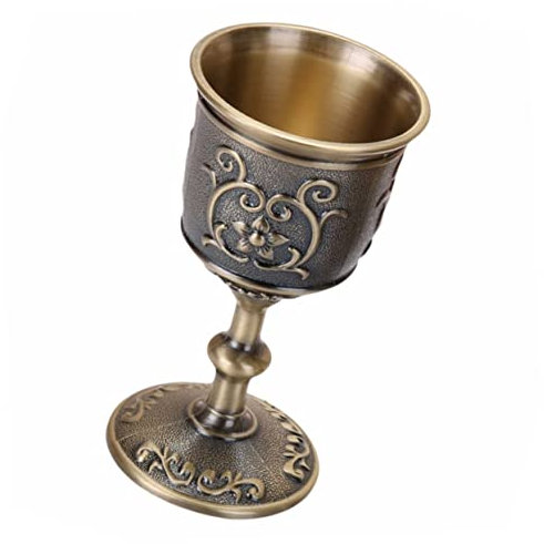 Cabilock Copa de Vino Vintage Cáliz de Metal Elegante Mini Copa para Fiestas Hogar y Taza de Vino Retro