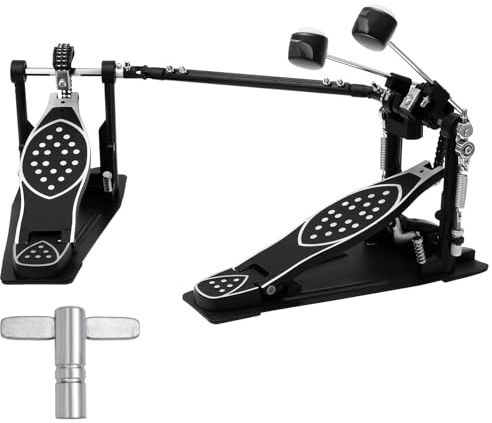 Double Bass Drum Pedal 2.0, Ultra-Responsive Double Chain Kick Pedal with Included Drum Patch, Latest Model for Speed and Control