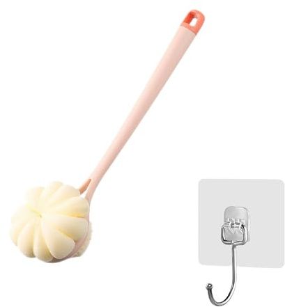 Spazzola da Bagno, Spazzola Schiena Doccia con Manico Lungo, 2 in 1 spazzola per Corpo a Doppia Faccia, Per Uomini, Donne e Anziani, per Massaggio Dorsale e Pulizia Completa (Rosa)