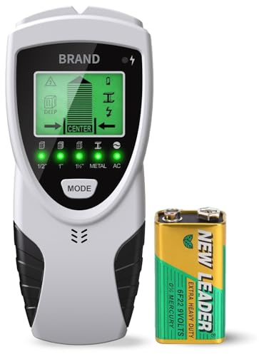 Lorrtta Buscador de pernos 5 en 1, escáner de pared, detector de pernos con pantalla LCD, detector de cables para pared de madera, buscador de pernos de pared, alambre de CA, pernos de metal, escáner