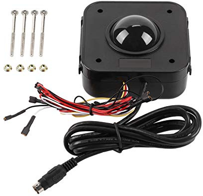 RELDAXSBH Beleuchteter runder 4,5-cm-LED-Trackball, Trackball mit PS/2-Leiterplattenanschluss, sanftes Rollen für PC und Spielekonsole, langlebige Kunststoff- und Metallkonstruktion