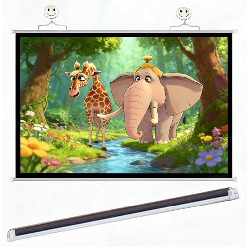 TAJMDGW Outdoor Projector Movies Screen 30 40 50 60 72 Retractable Cinema Screen Portable Roll Up Projection Curtain For Camping RV Car Home Theater(50 inch-16:9)