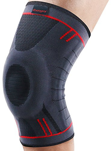 Kuangmi Rodillera Soporte Rodillera Patella Estabilizador Compresión Manga para correr - Baloncesto - Voleibol - Deportes - Ideal para Apoyo diario, Upgrated Blue, XXL