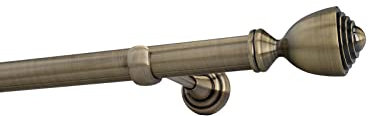 Sento 25mm Metall Gardinenstange Vorhangstange 1-läufig Messing Antik Classic 400 cm (2x200cm) AVANTI