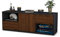 Stil.Zeit TV Schrank Lowboard Ambra, Korpus anthrazit matt, Front Holz Design Walnuss (135x49x35cm), Push to Open Technik & Leichtlaufschienen